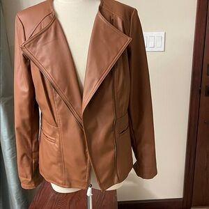 Brand New Women's Brown Faux Leather Jacket
